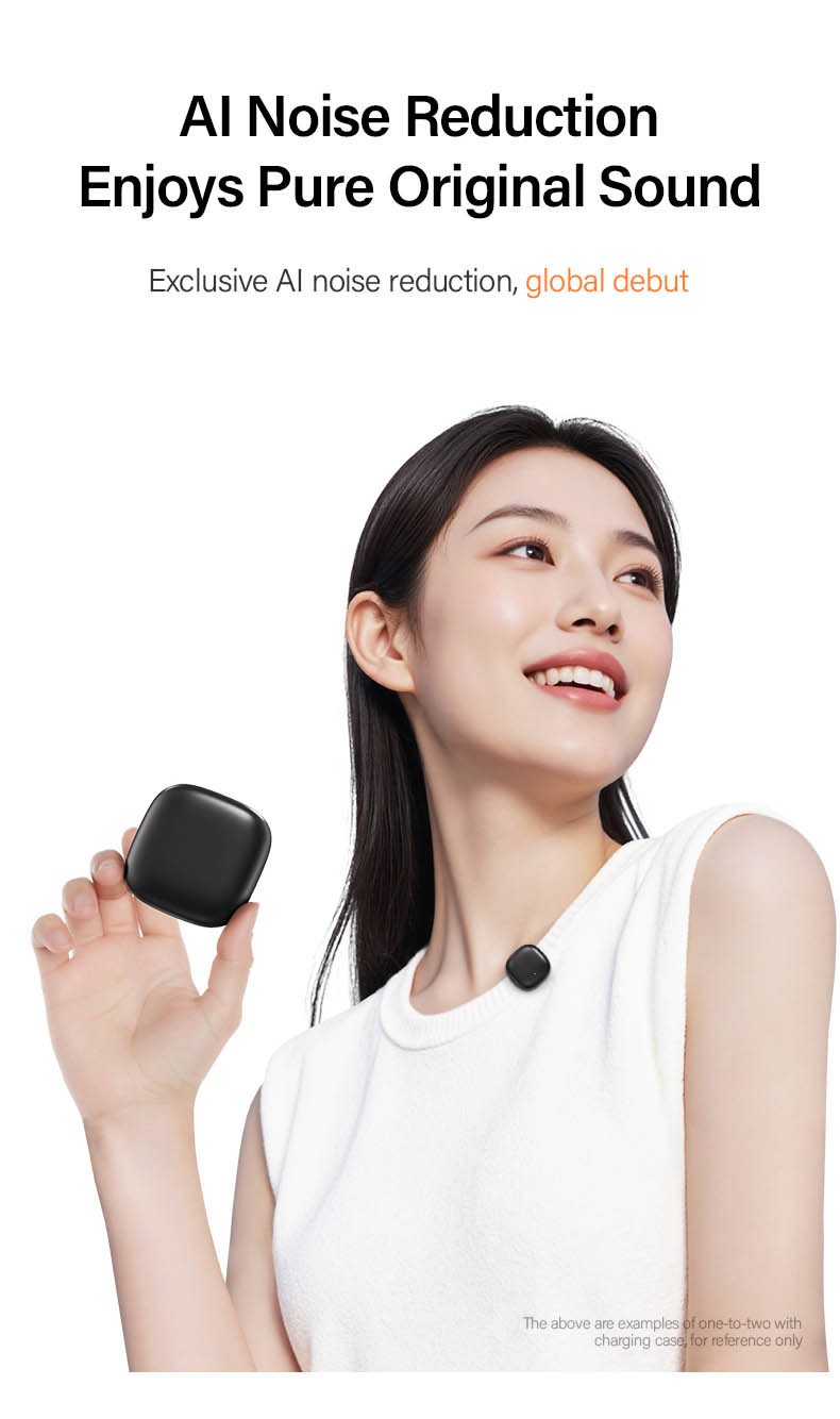 AI Noise-Canceling Lapel Mic Pro - 48KHz/24Bit & 200m Wireless for Professionals